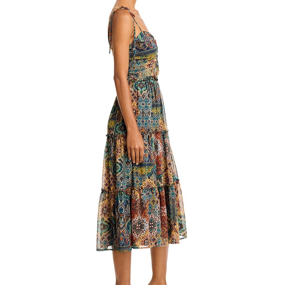 Aqua Bohemian Style Multicolor Midi Dress Size Medium New With Tag - Picture 3 of 5